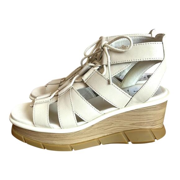 Sorel Joanie III Lace Up Platform Wedge Leather Sandals Size 8 - Picture 2 of 12